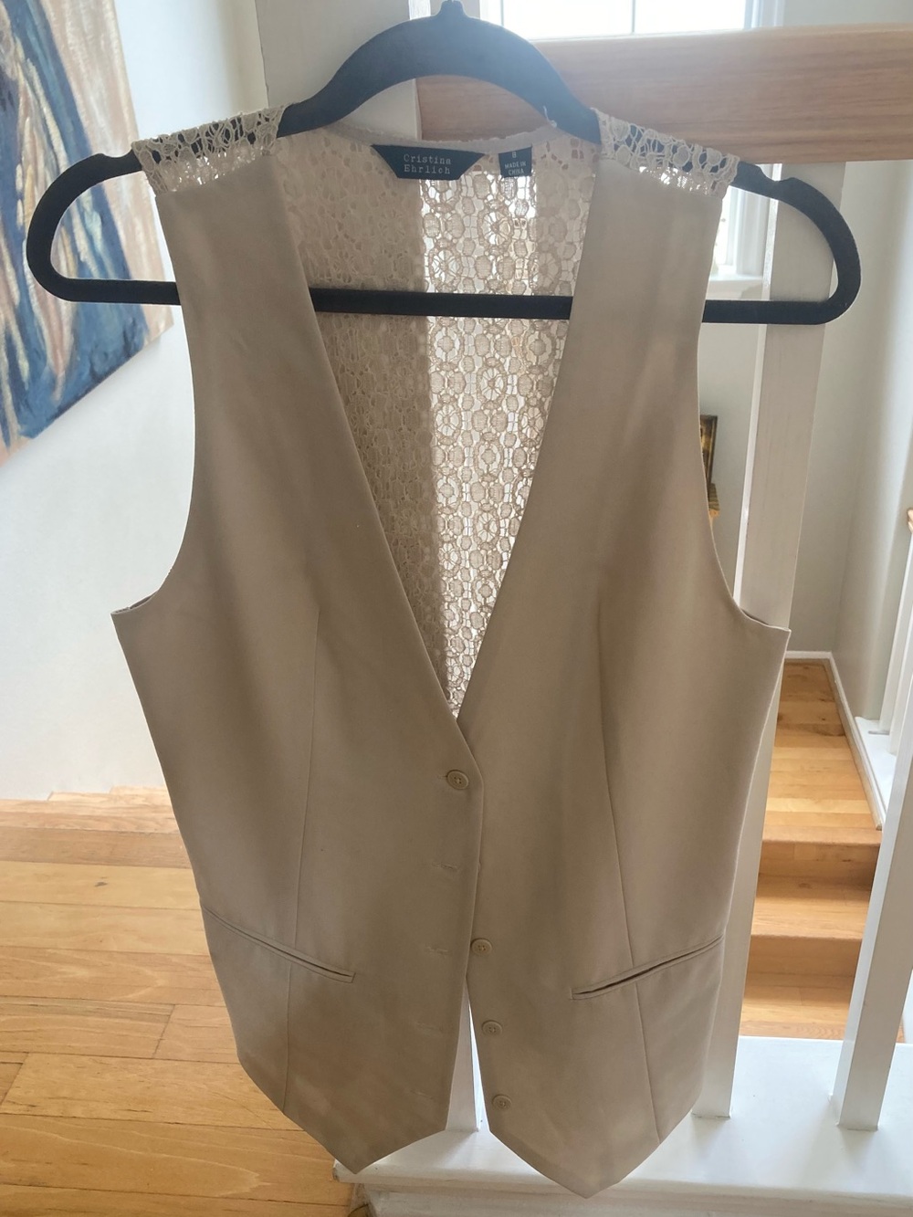 Chelsea28 Cream Lace-Back Vest